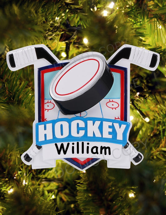 Hockey Shield Personalized Ornament