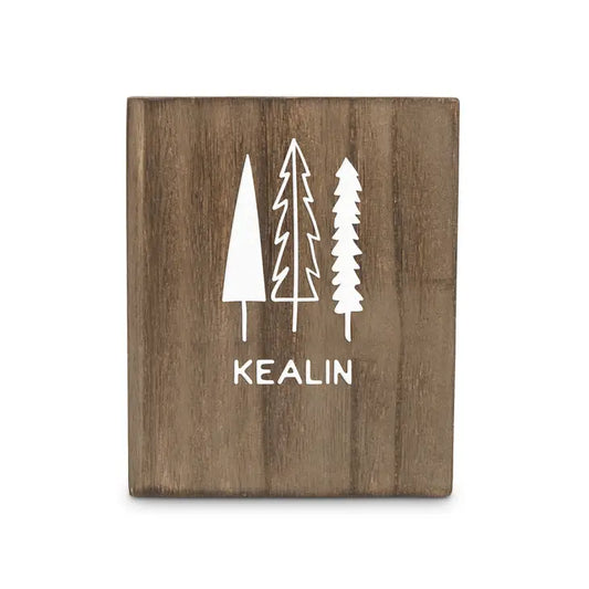 Personalized Stocking Holder with Weighted Base - Winter Pines