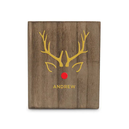 Personalized Stocking Holder with Weighted Base - Rudolph