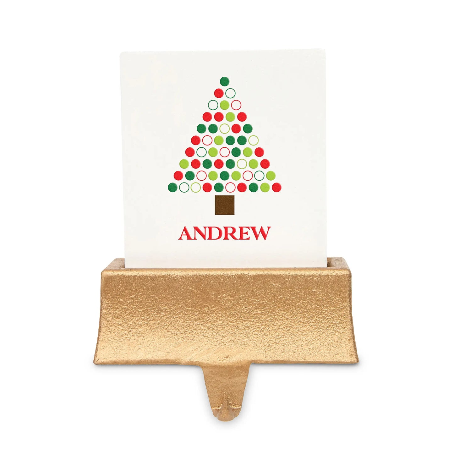 Personalized Stocking Holder with Weighted Base - Whimsical Tree