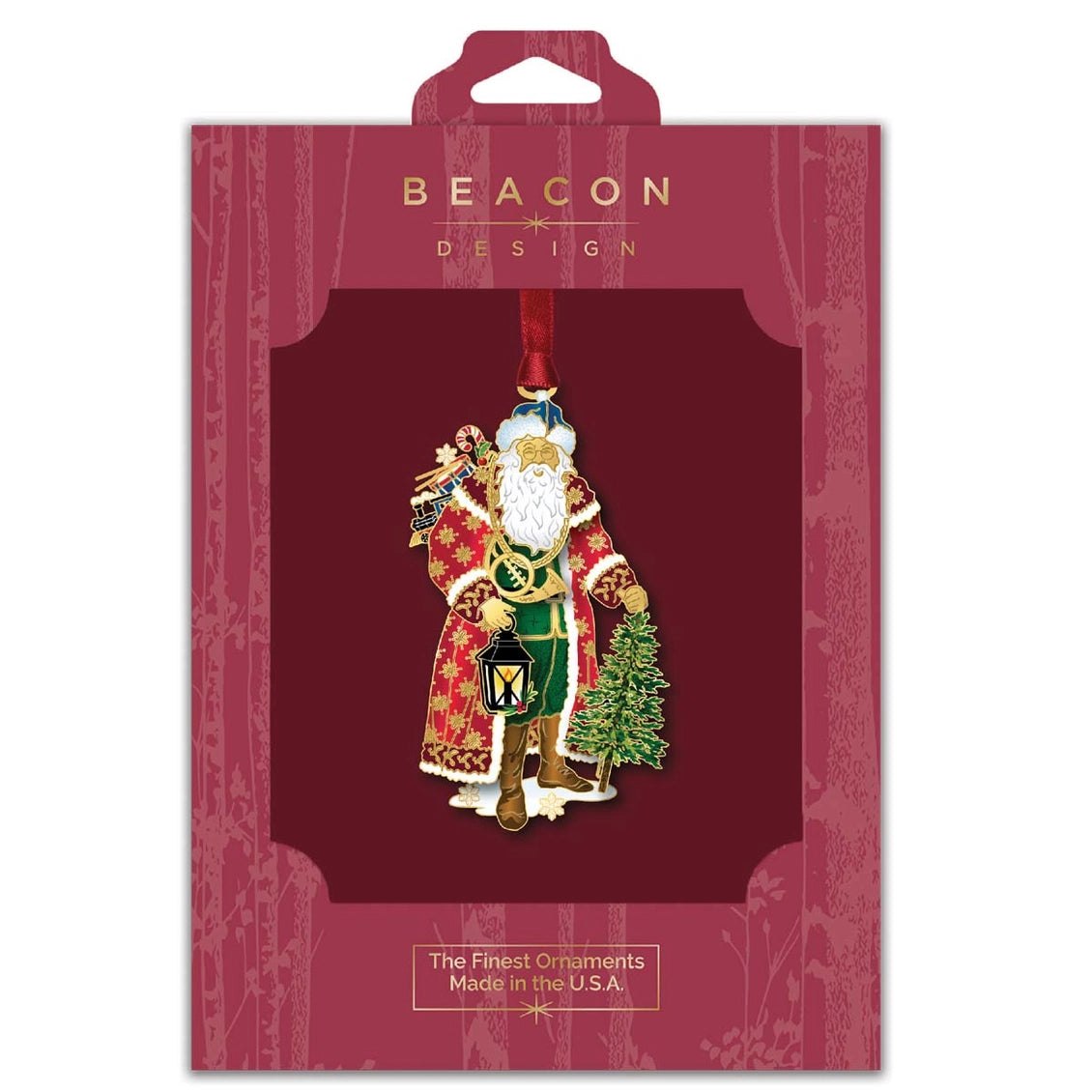 Vintage Santa Brass Ornament