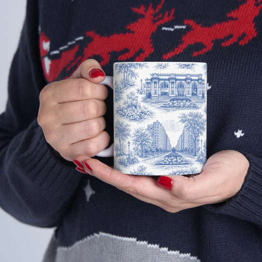 Upper East Side Toile De Jouy Chinoiserie Ceramic Mug