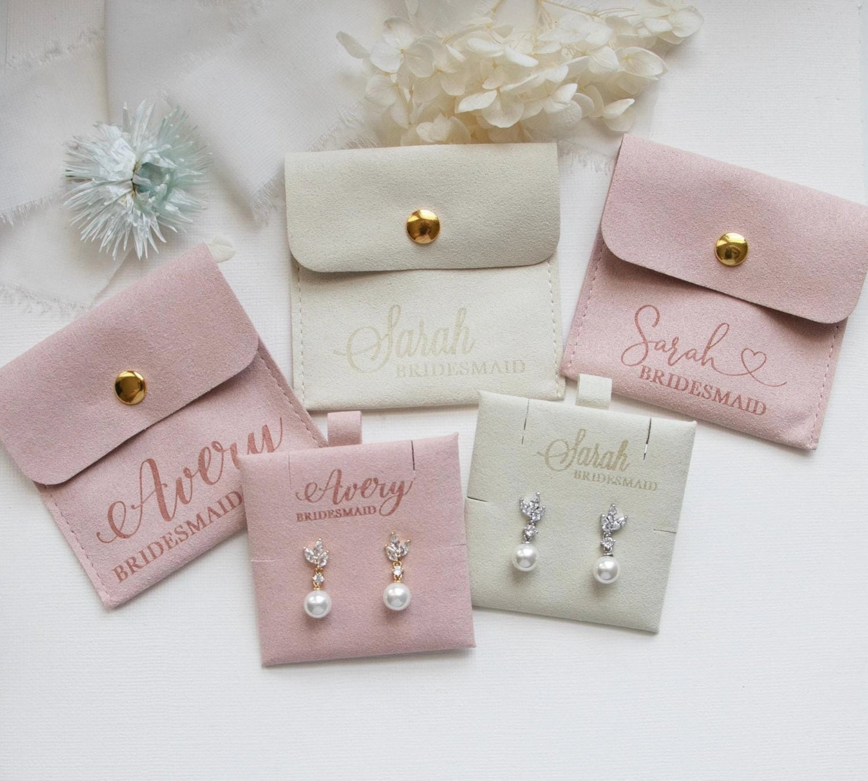 Custom Personalized Jewelry Card Insert and Pouch