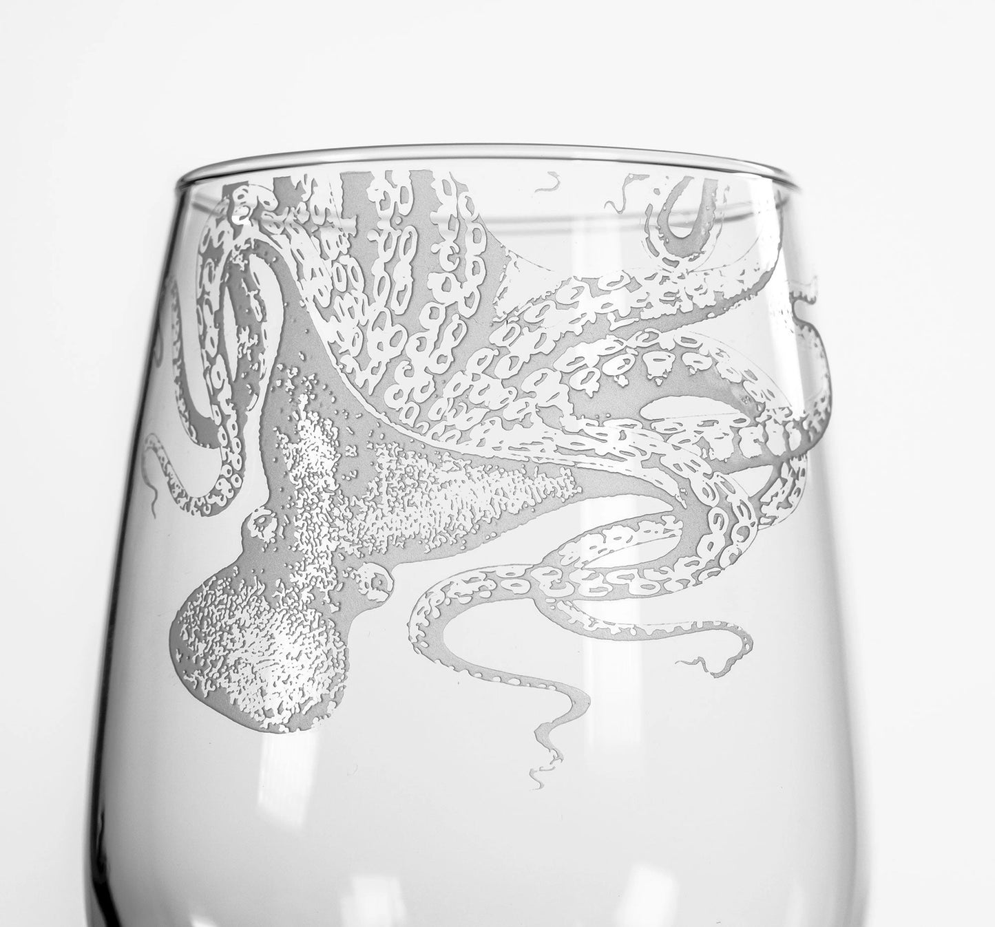 Lucy the Octopus Stemless Wine Glasses, Set of 2