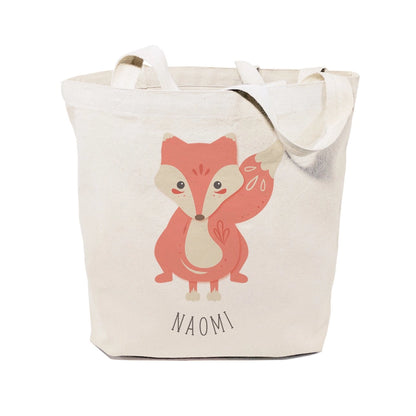 Personalized Fox Kid's Canvas Tote Bag