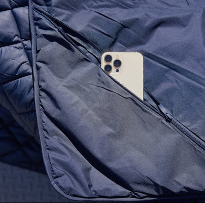 Navy Waterproof Quilted Puffer Blanket