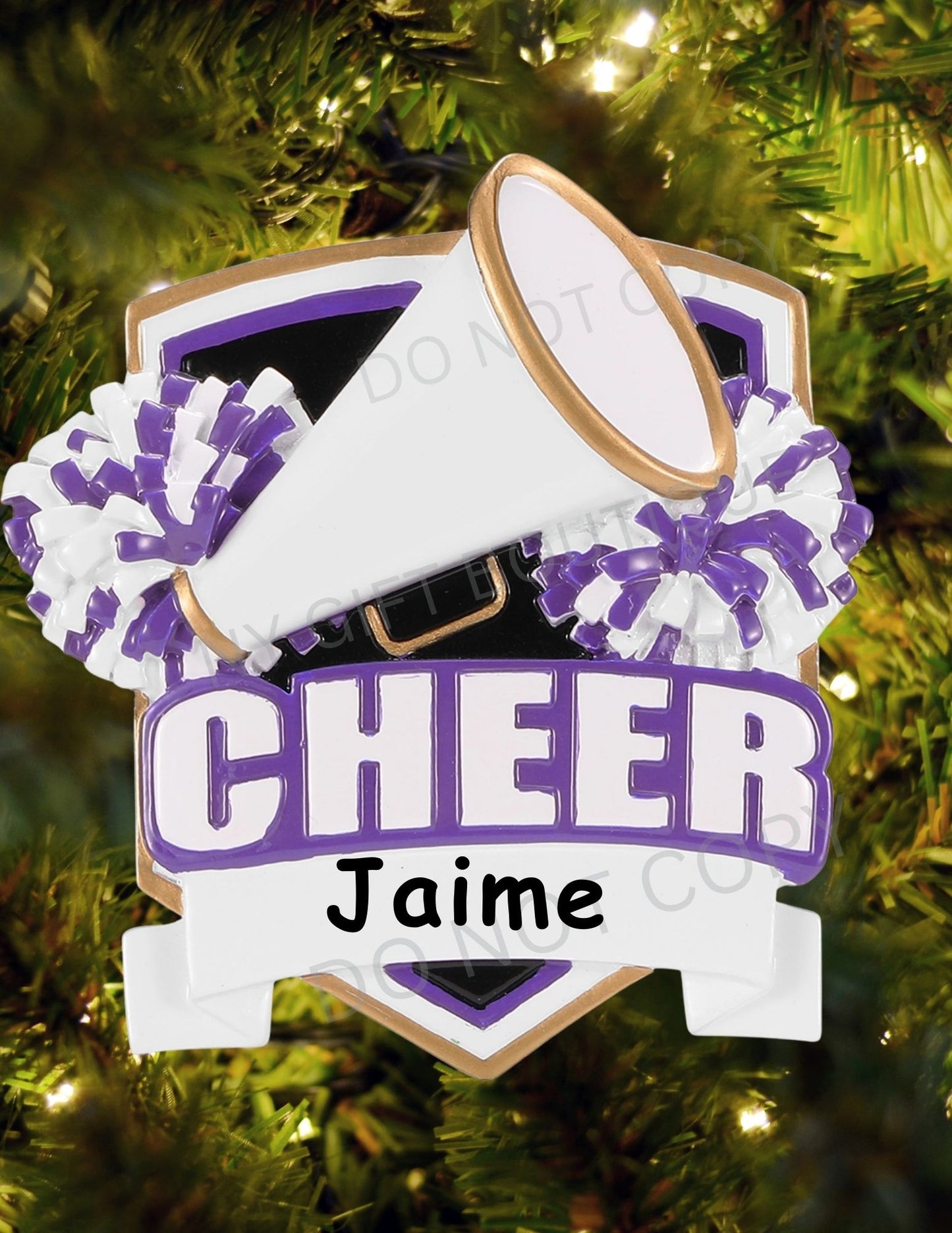 Cheer Shield Personalized Ornament