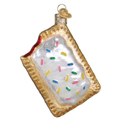 Toaster Pastry Glass Christmas Ornament