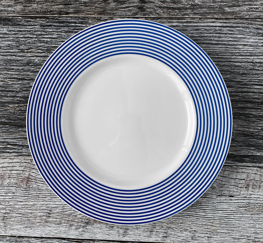 Newport Racing Stripe Rimmed Salad Plate Set of 4