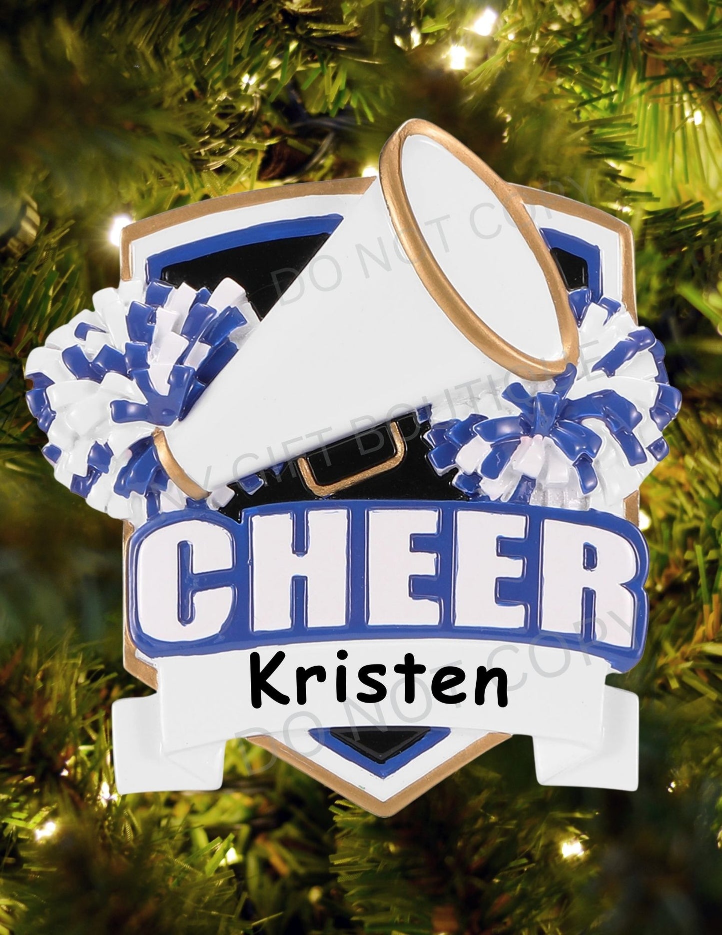 Cheer Shield Personalized Ornament