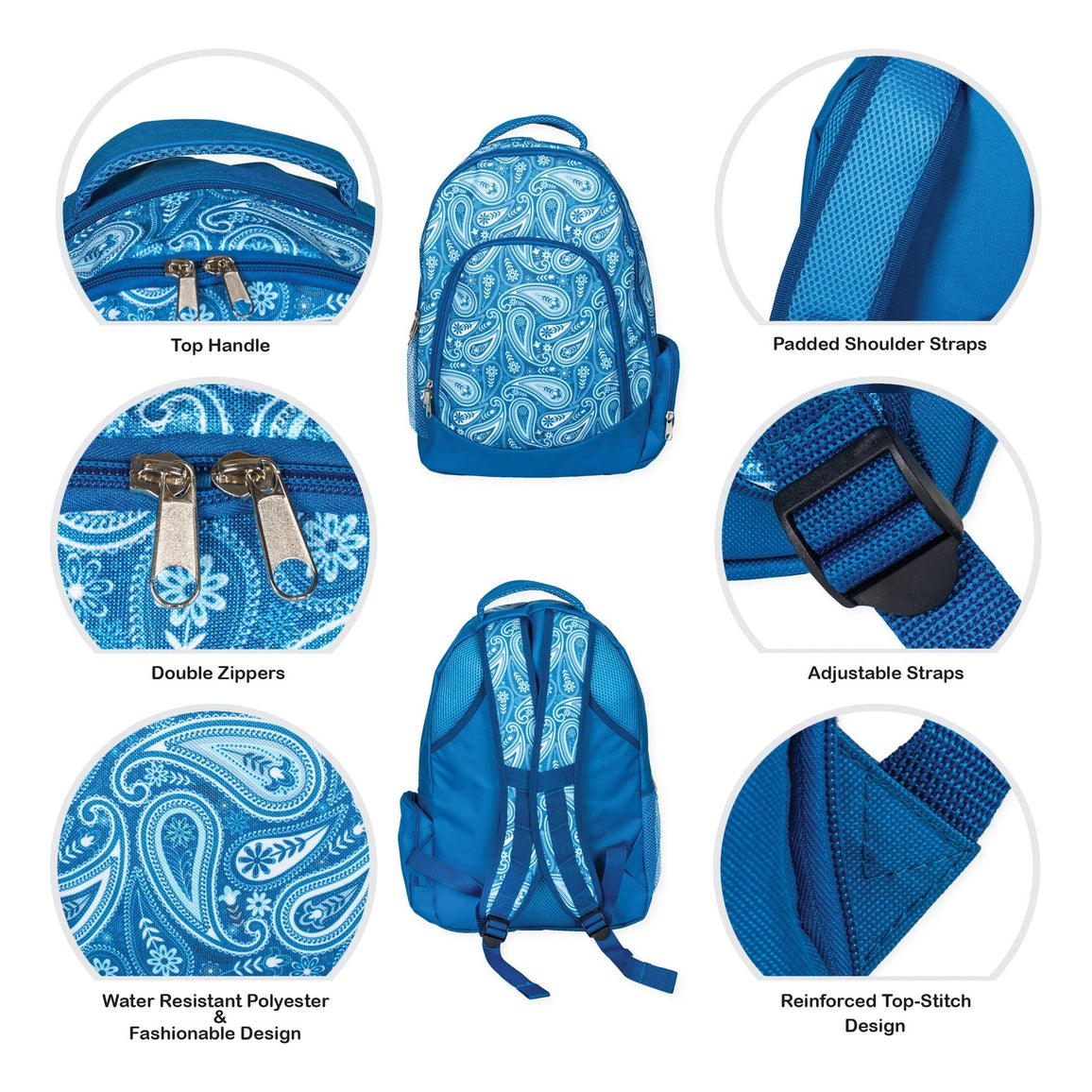 Blue Paisley Backpack & Lunchbag Set
