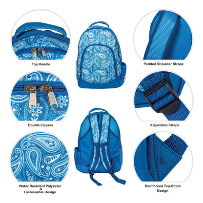 Blue Paisley Backpack & Lunchbag Set