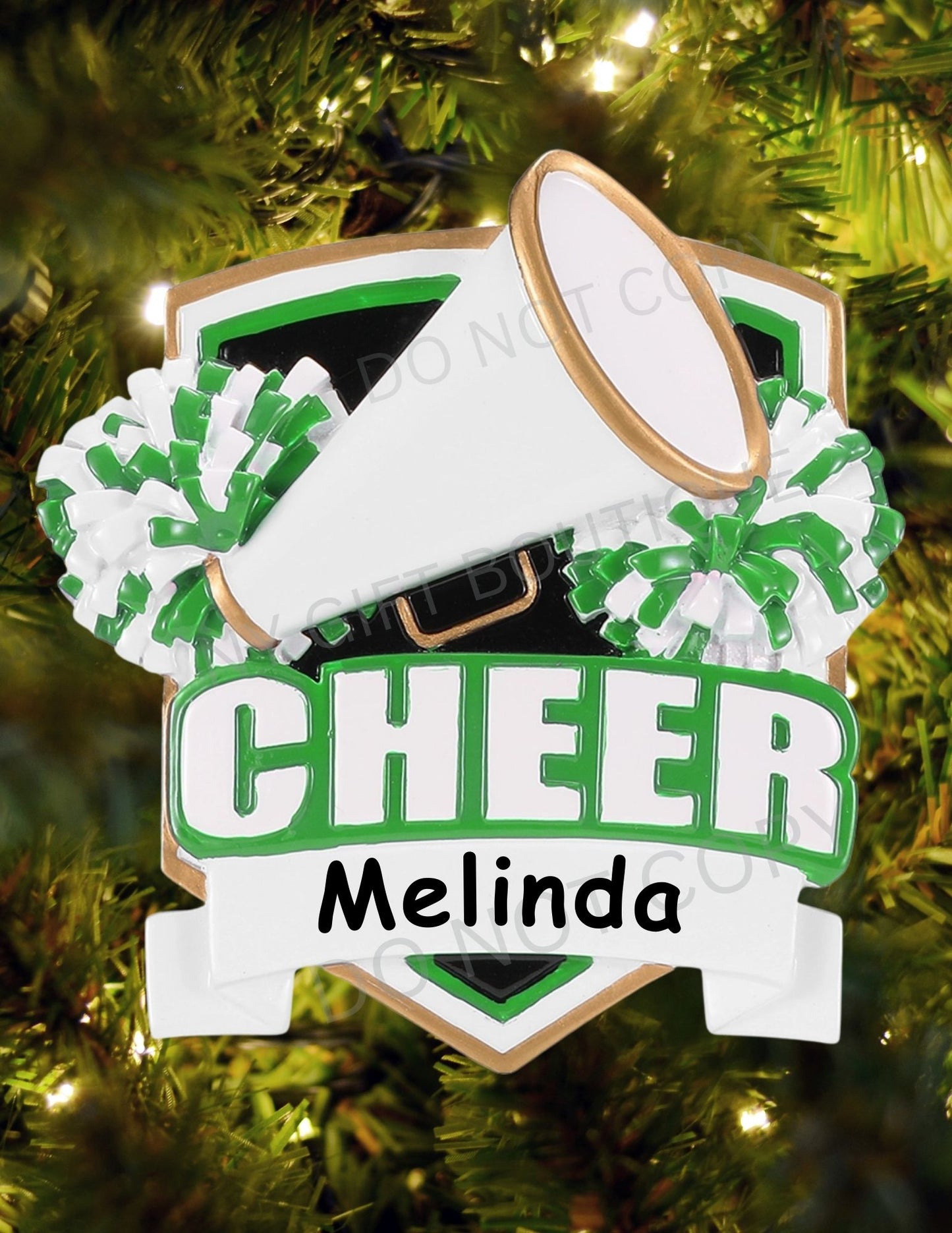 Cheer Shield Personalized Ornament