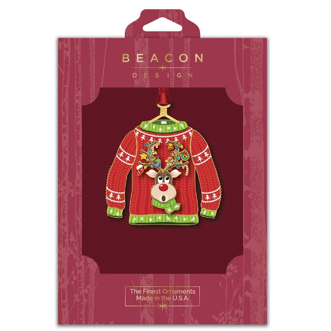 Ugly Christmas Sweater Brass Ornament - NY Gift Boutique