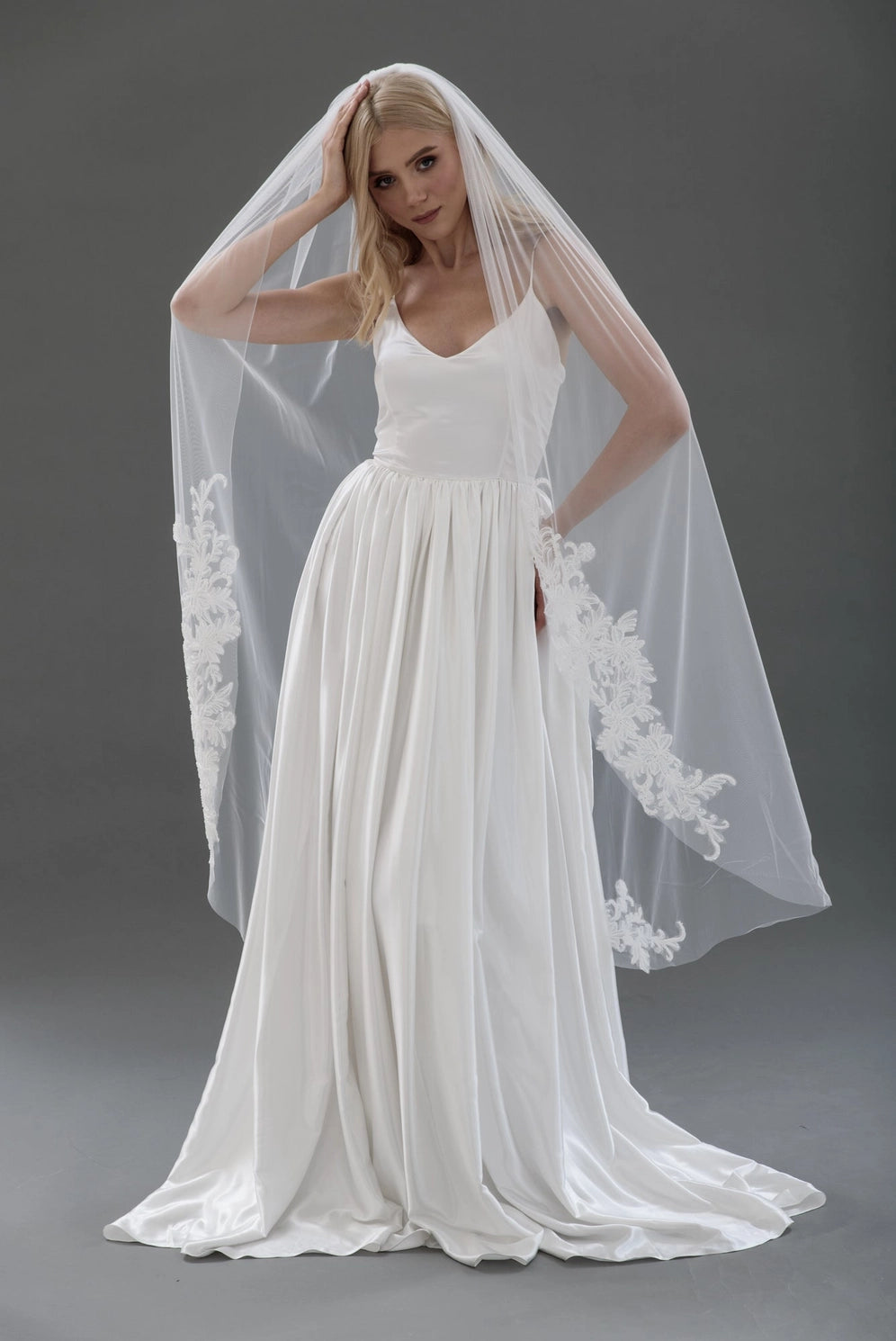 English Netting Waltz Length Veil