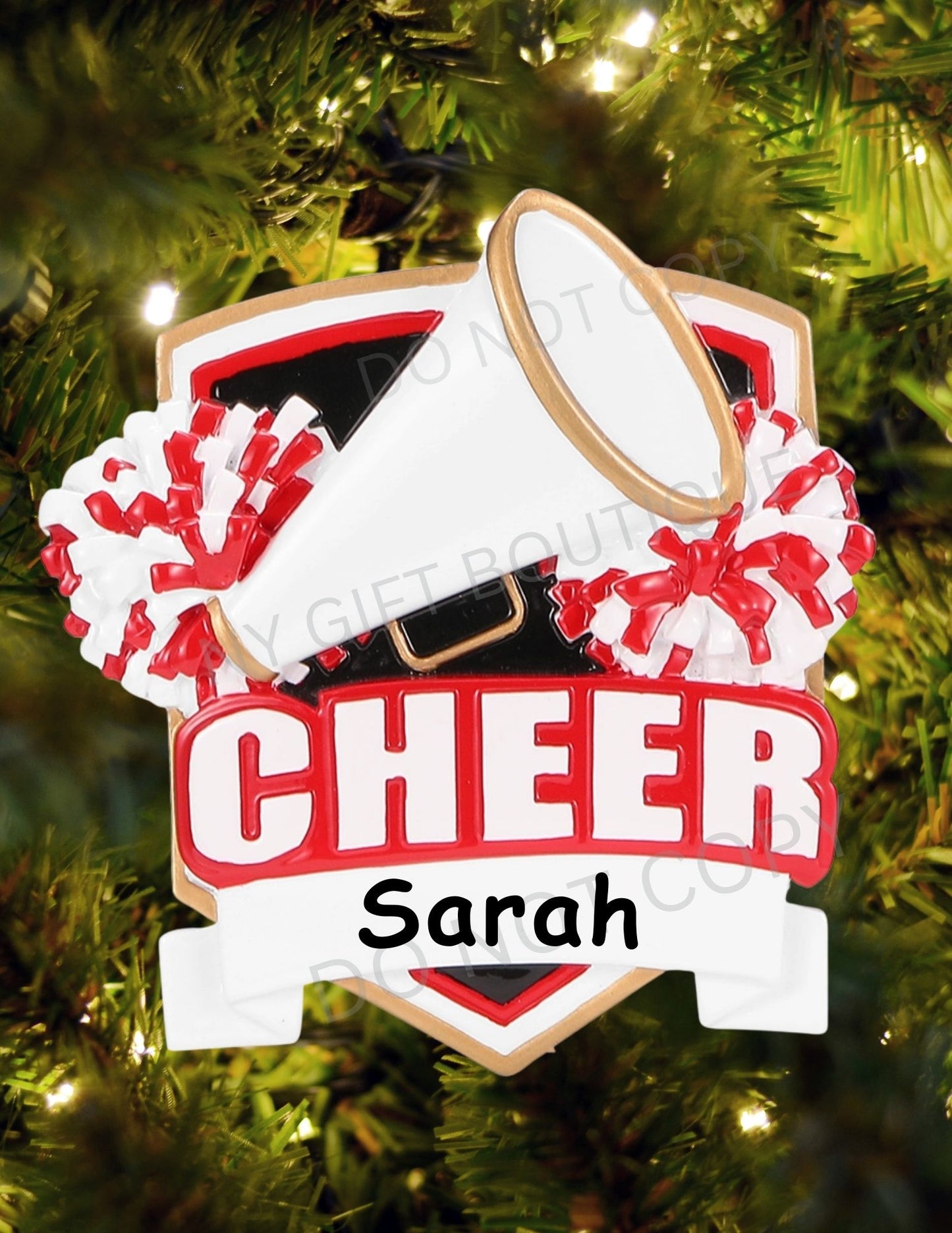 Cheer Shield Personalized Ornament