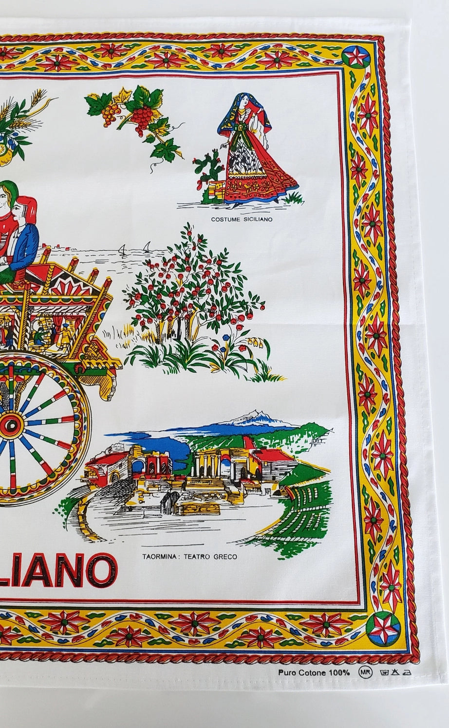 Carrettino Sicilian Cotton Tea Towel Made in Italy