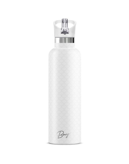 Mermaid | Gloss Scales 25 oz Insulated Water Bottle White