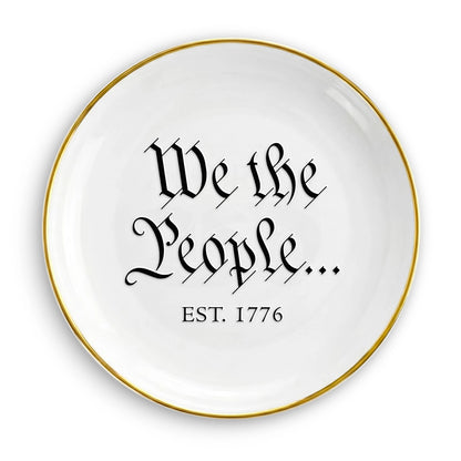 We The People Est. 1776 Circle Trinket Tray Dish - Officially Licensed - NY Gift Boutique