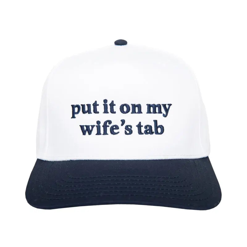 Put It On My Wife's Tab Men's Trucker Hats Vintage