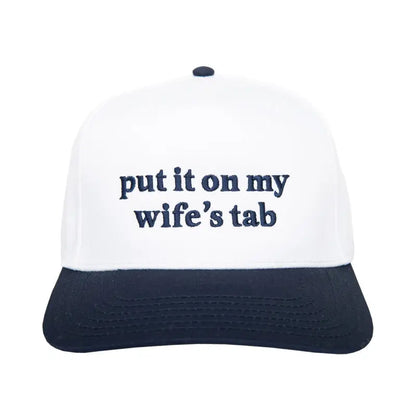 Put It On My Wife's Tab Men's Trucker Hats Vintage
