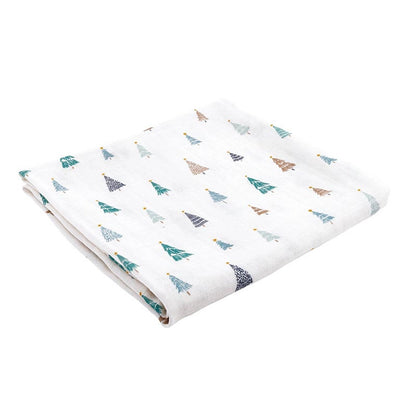 Swaddles with Plush Rattle - Trees