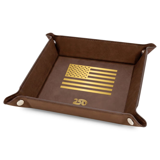 America 250 Flag Leatherette Tray, 6" - Officially Licensed - NY Gift Boutique