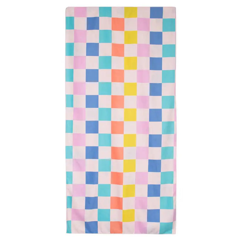 Flowers & Check Quick Dry Towel