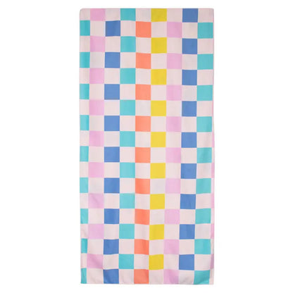 Flowers & Check Quick Dry Towel
