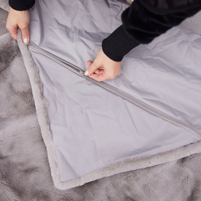 Grey Luxe Faux Fur Blanket