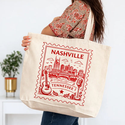 Nashville Postage Stamp Tote Bag