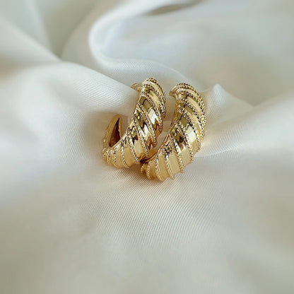 Ryan Croissant Gold Filled Hoops Earrings