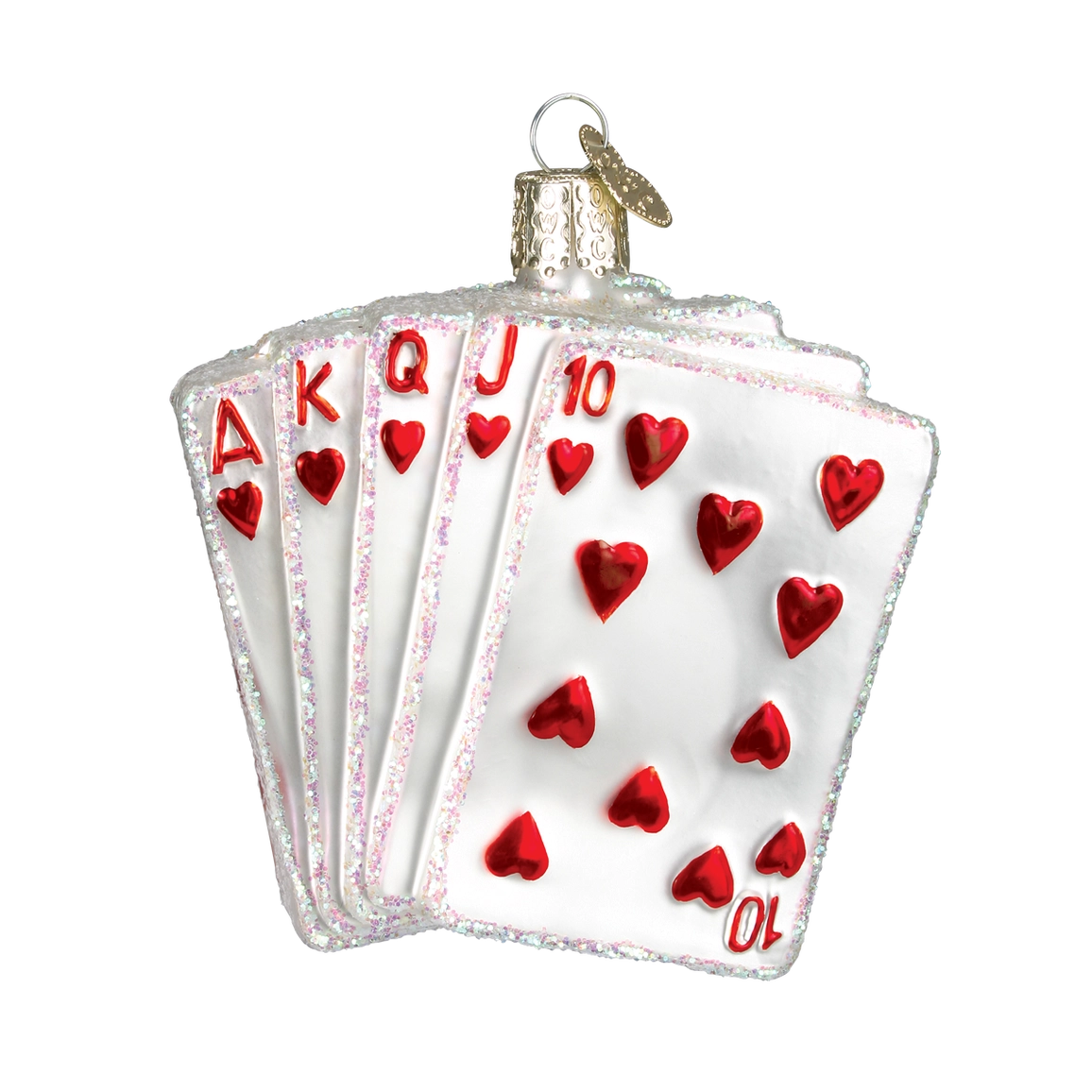 Royal Flush Blown Glass Ornament