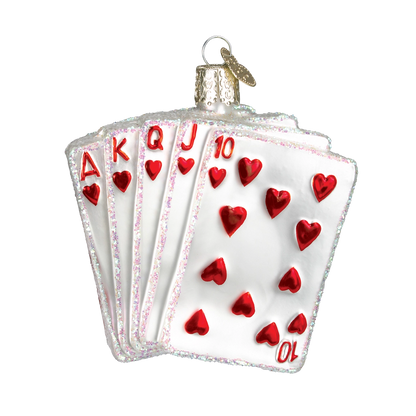 Royal Flush Blown Glass Ornament