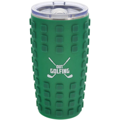 Out Golfing - 20 oz Travel Tumbler with 3D Silicone Wrap