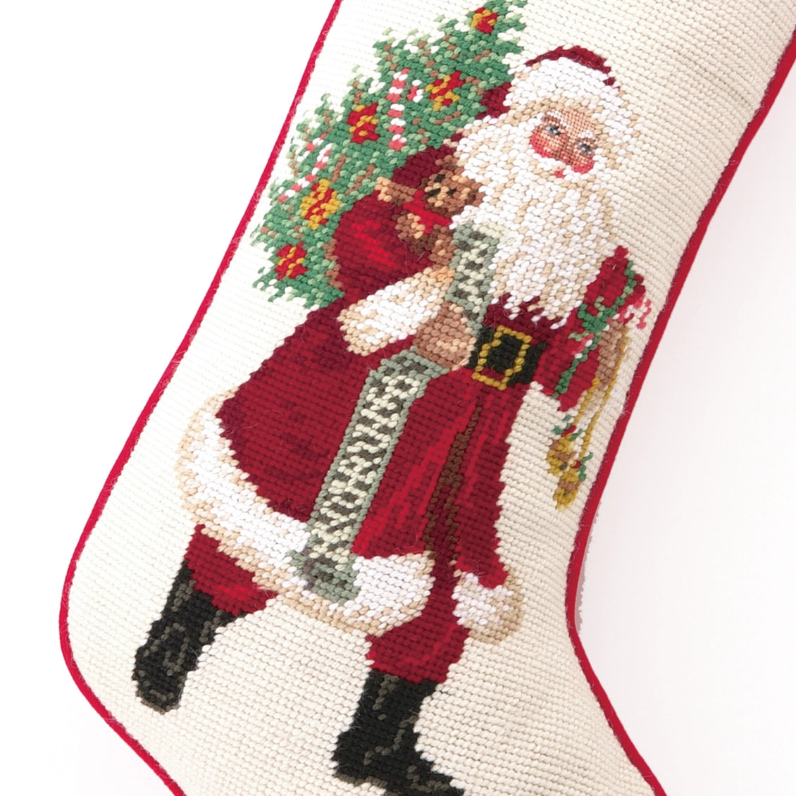 Jingle Claus Needlepoint Stocking