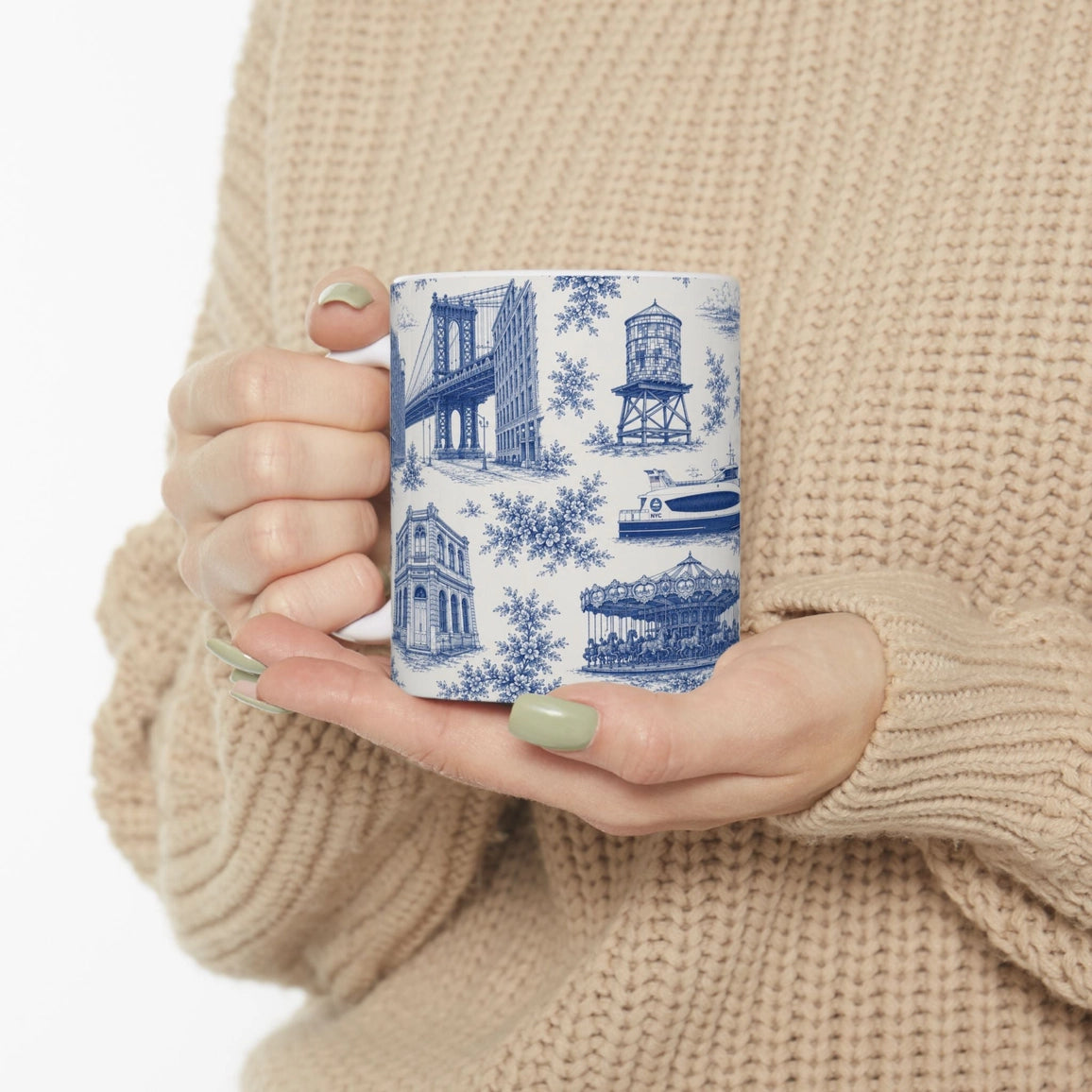 Dumbo Toile De Jouy Chinoiserie Ceramic Mug