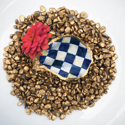 Mackenzie Check Oyster Shell Plate