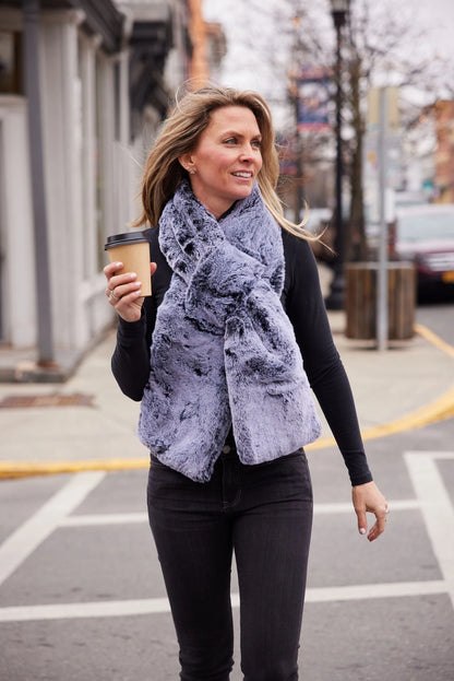 Silver Mink Faux Fur Scarf