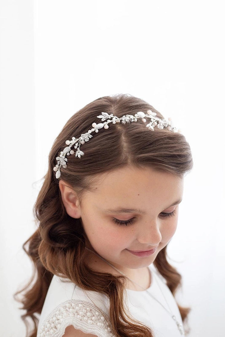 Emma- Flower Girl /Communion Headband Hair Vine