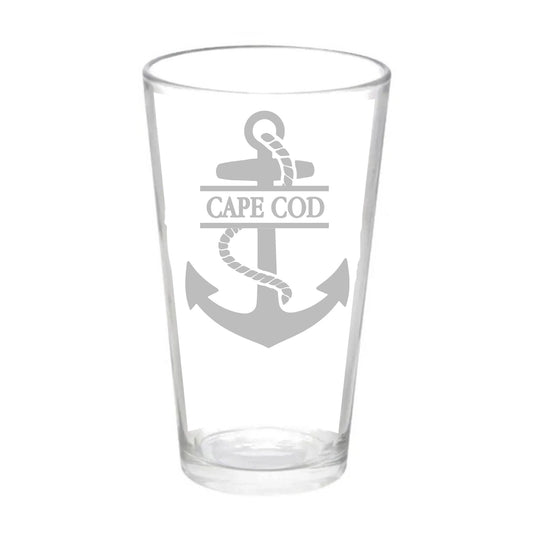 Custom Town & Anchor Pint Glass Set of 4