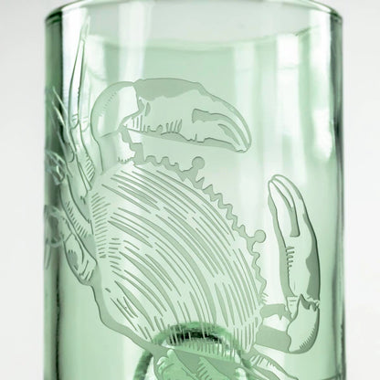 Upcycled Cooper Crab 12oz Green Repurposed Tumbler Set of 12