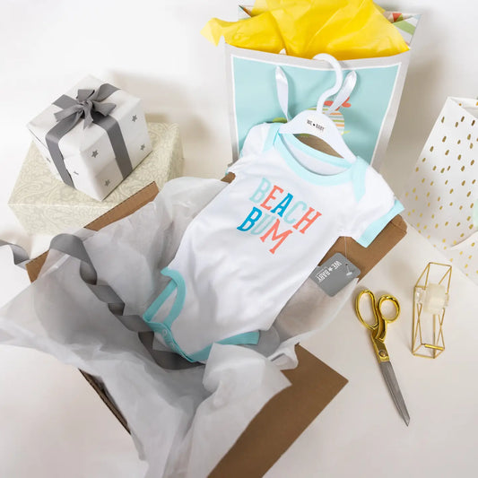 Beach Bum Aqua Trimmed Onesie