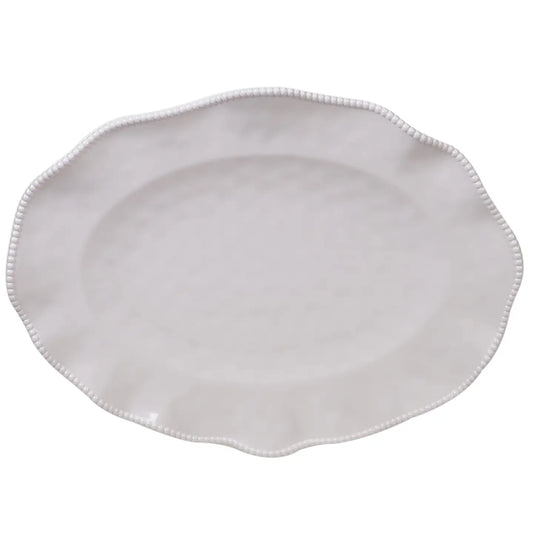 Perlette Cream Melamine Oval Platter 18 in X 13.5 in