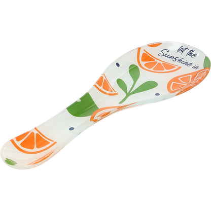Oranges - 9.25" Glass Spoon Rest