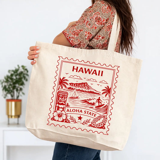 Hawaii Postage Stamp Tote Bag