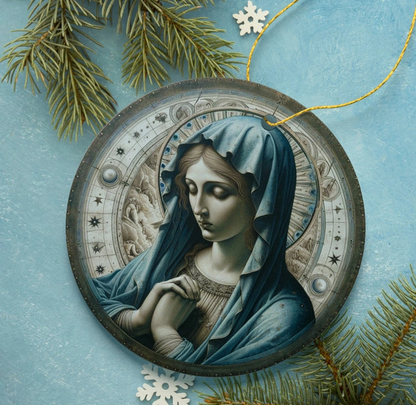 Holy Madonna in Prayer Ceramic Ornament