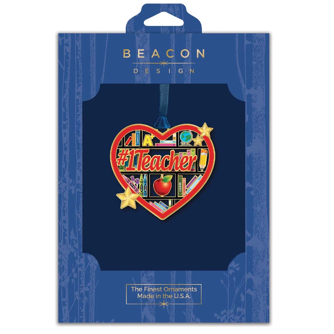 #1 Teacher Brass Ornament