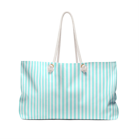Pink Flamingo Striped Beach Tote Bag