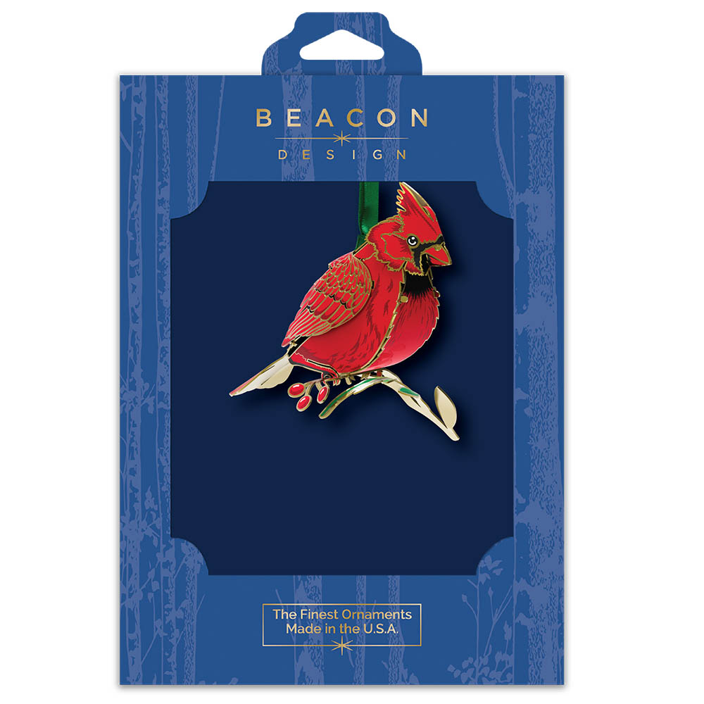Red Cardinal Brass Ornament